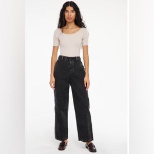 LACAUSA Aiden Trousers in Black Mineral Wash